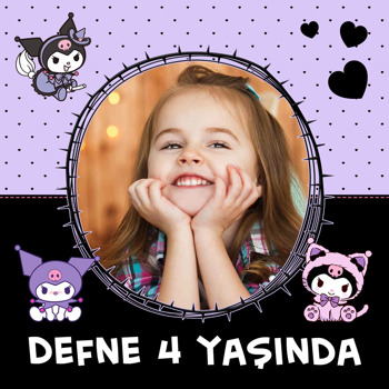 Kuromi Temalı Kare Parti Afiş
