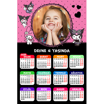 Kuromi Temalı Takvim Magnet