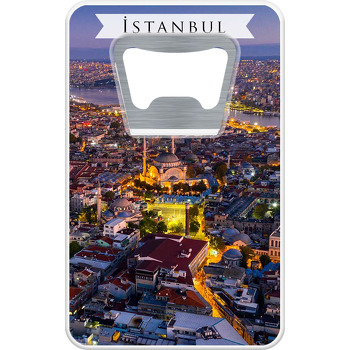 Kuşbakışı İstanbul ile Şehirler Temalı Dikdörtgen Magnet Açacak
