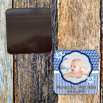 Lacivert Beyaz Diş Buğdayı Magnet