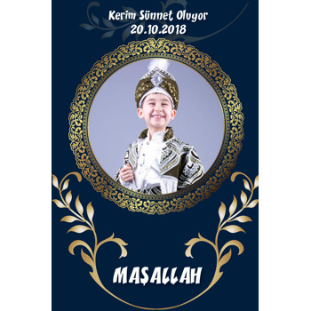 Lacivert Çerçeveli Temalı Sünnet  Magneti