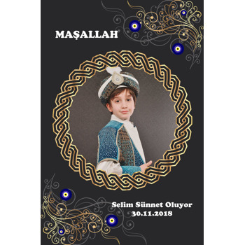 Lacivert Dore Temalı Sünnet  Magneti