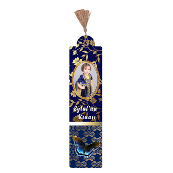 Lacivert Gold Temalı Kitap Ayracı