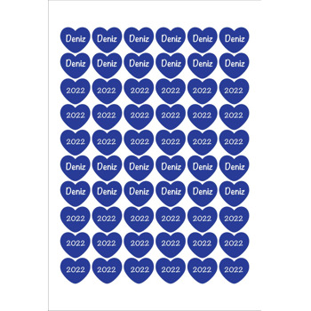 Lacivert Kalp Temalı Şekilli Sticker