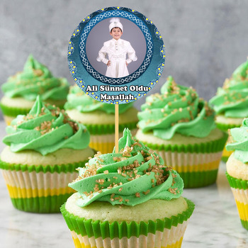 Lacivert Sünnet Temalı Resimli Kürdan Süs