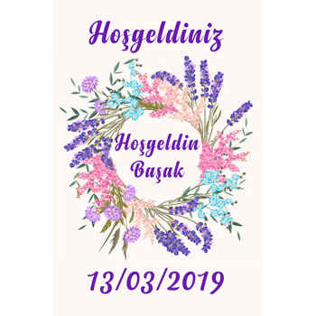 Lavanta Çerçeve Temalı Doğum Günü Afiş