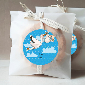Leylek Temalı Hoşgeldin Bebek Sticker