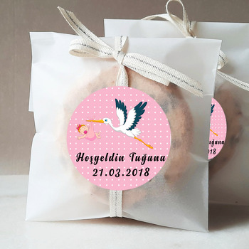 Leylek Temalı Hoşgeldin Bebek Sticker