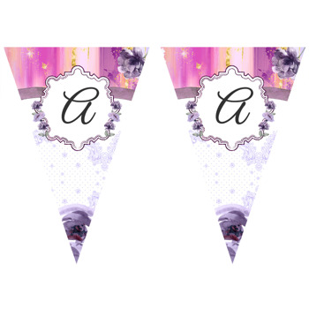 Lila Çiçek Desen Temalı Parti Banner