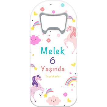 Lila ile Pembe Unicorn Temalı Uzun Magnet Açacak