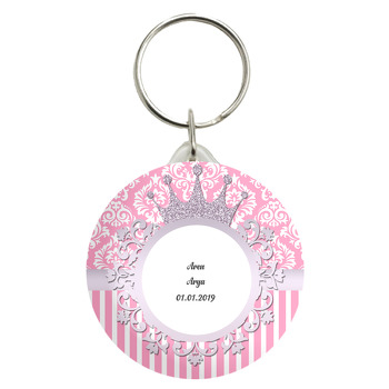 Lila Taç Damask Temalı Anahtarlık
