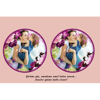 Lila ve Pembe Çiçek Temalı Magnet