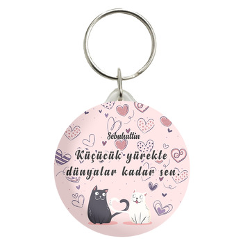 Love Kedili Fotoğraflı Anahtarlık