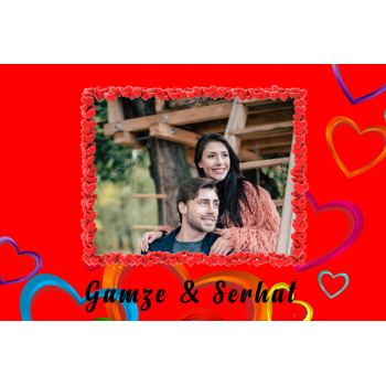 Love Kırmızı Zeminli Magnet