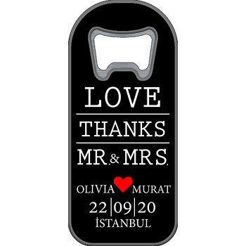 Love Thanks Temalı Siyah Uzun Açacak