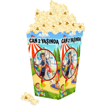 Lunapark Temalı Temalı Popcorn Kutusu