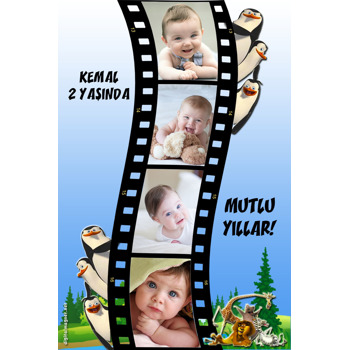 Madagaskar Temalı Film Şeridi Magnet