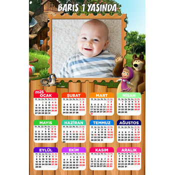 Maşa ve Kocaayı Temalı Takvim Magnet