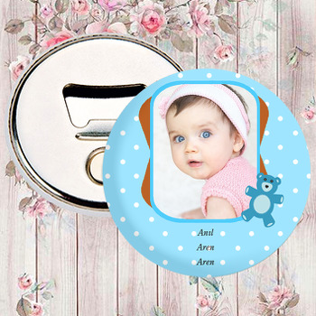 Mavi Ayıcık Temalı Bebek Magnet Açacak