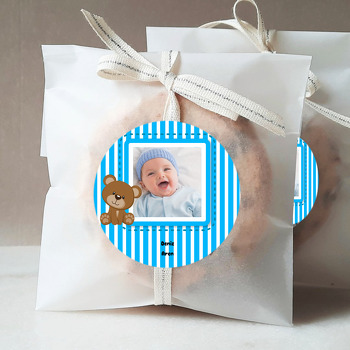 Mavi Ayıcık Temalı Doğum Günü Sticker