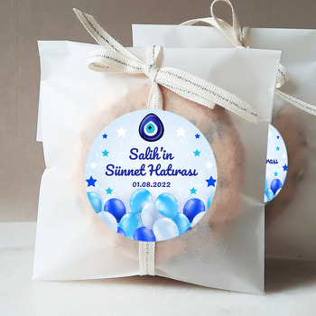 Mavi Balonlar ile Nazar Boncuğu Temalı Sticker