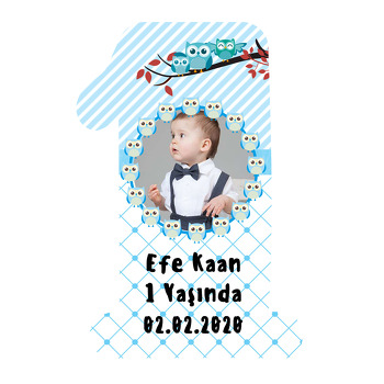 Mavi Baykuş  Temalı Doğum Günü Magnet