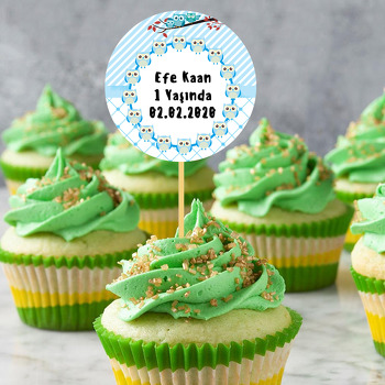 Mavi Baykuş Temalı Kürdan Süs