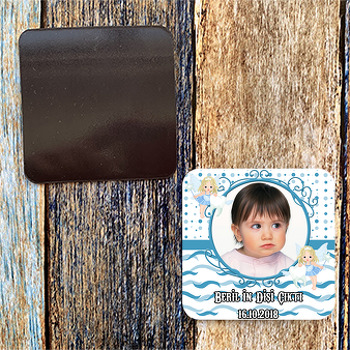 Mavi Beyaz Çerçeveli Diş Buğdayı Magnet