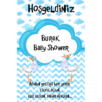 Mavi Bulut Temalı Baby Shower