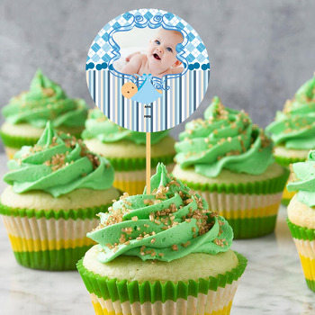 Mavi Çerçeve Temalı Hoşgeldin Bebek Kürdan Süs