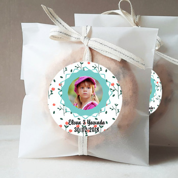 Mavi Çerçeve Temalı Resimli Sticker