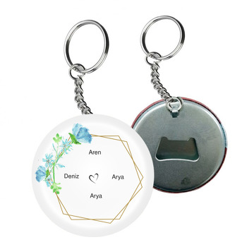 Mavi Çiçek 2 Temalı Söz Nişan Nikah Arkası Açacak Anahtarlık