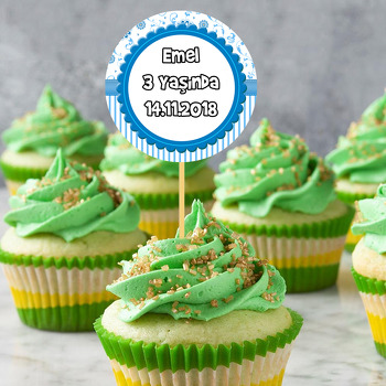 Mavi Çiçek Temalı Kürdan Süs