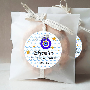 Mavi Dalga Fonda Nazarlık Temalı Sticker