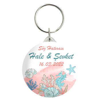 Mavi Denizatı ile Mercanlar Temalı Anahtarlık