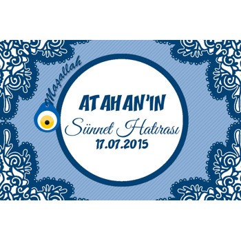 Mavi Desenli Sünnet Temalı Doğum Günü Magnet