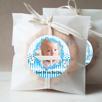Mavi Diş Buğdayı Temalı Diş Sticker