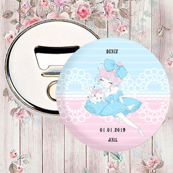 Mavi Elbiseli Balerin Temalı Magnet Açacak