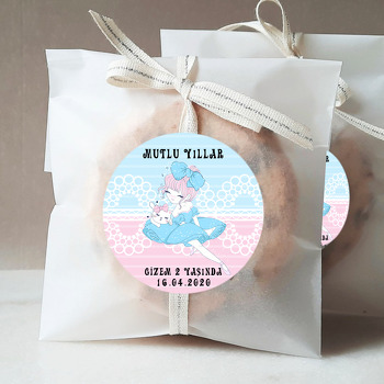 Mavi Elbiseli Balerin Temalı Sticker