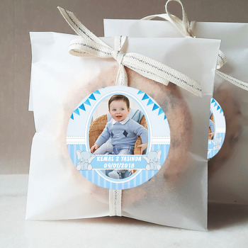 Mavi Fil Temalı Resimli Sticker