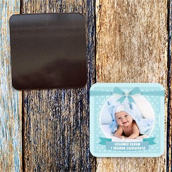 Mavi Fiyonk Temalı Doğum Günü Magnet