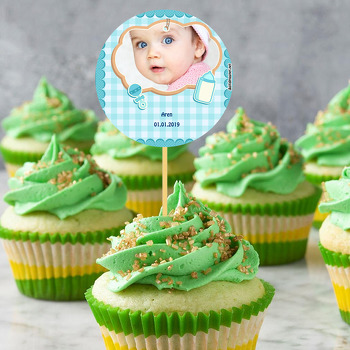 Mavi Fonlu Hoşgeldin Bebek Kürdan Süs