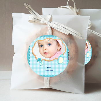 Mavi Fonlu Hoşgeldin Bebek Sticker