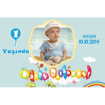 Mavi  Fonlu Plastik Magnet