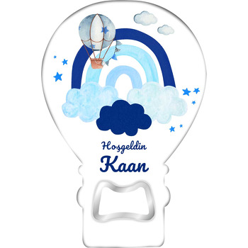 Mavi Gökkuşağı ile Uçan Balon Temalı Balon Magnet Açacak