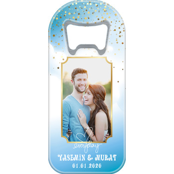 Mavi Gold Çerçeveli Everyday Love Temalı Resimli Uzun Açacak