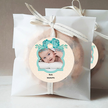 Mavi Gül Temalı Resimli Sticker