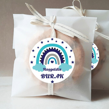 Mavi ile Lacivert Gökkuşağı Temalı Sticker