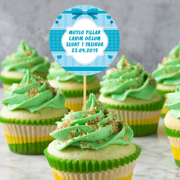 Mavi Kalp Ve Yıldız Temalı Kürdan Süs