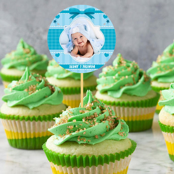 Mavi Kalp Ve Yıldız Temalı Resimli Kürdan Süs